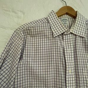 Brooks Brothers Dress Shirt Size 16  34. Purple Plaid